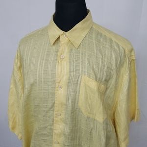 Tommy Bahama Linen S/S Button Up Shirt Yellow